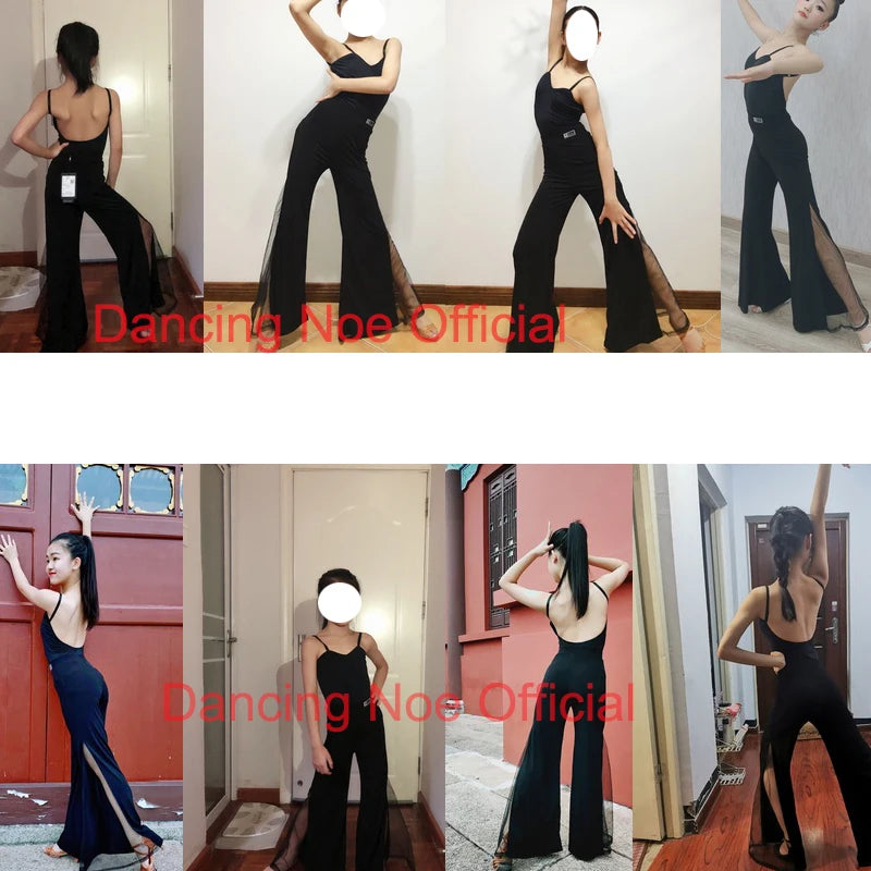 IMIEMIE 2024 Latin Dance Pants For Girls Children Fashion Mesh Flared Pants Rumba Cha Cha Samba Tango Latin Practice Clothes DN6388