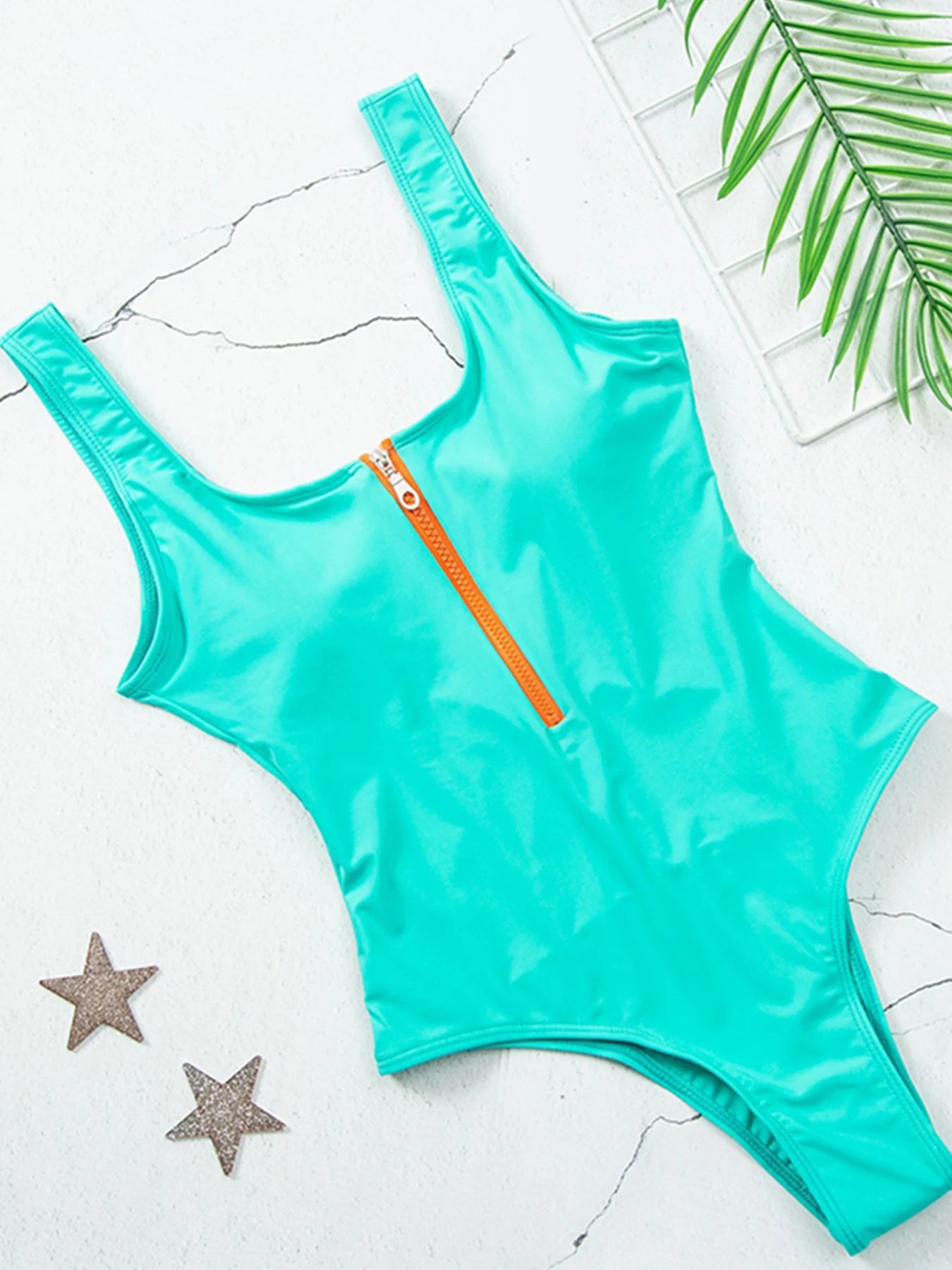 IMIEMIE 2024 New Sexy Zipper One Piece Swimsuit Women Solid Swimwear Bodysuit Swimsuit Push Up Monokini Bathing Suit Summer Beachwear XL