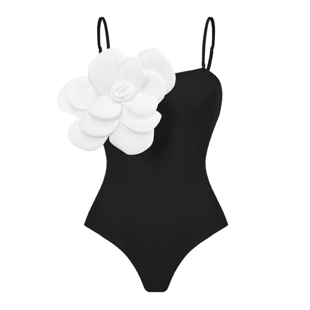 IMIEMIE 2024 3D Flower Bikini Set With Cover Up Luxury Swimsuit Women Sexy Floral Swimwear High Waist Monokini Desire Bodysuit Swim Suit