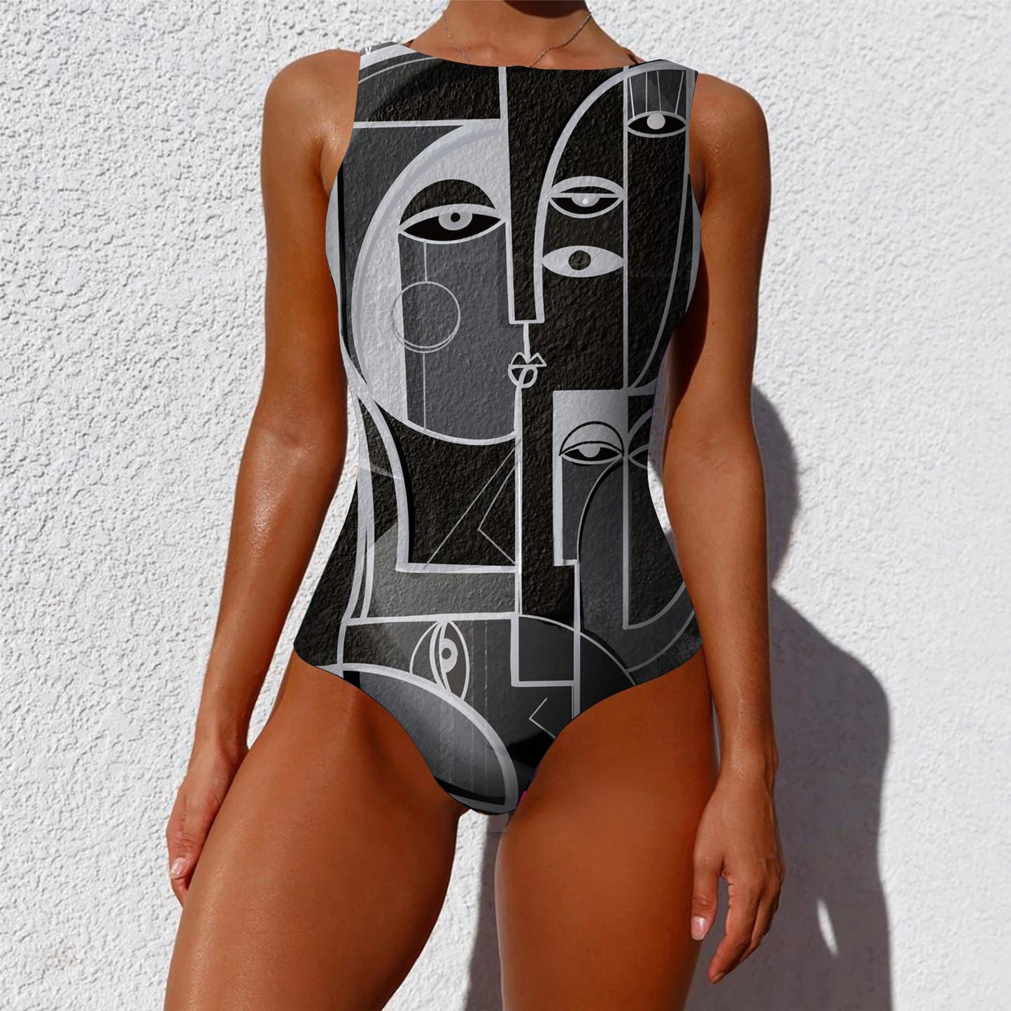 IMIEMIE 2024 New Printed One-piece Swimsuit Classic Printed Lace Up Swimsuit Women's Push Up Flower One-piece Suit Beach Wear For Female