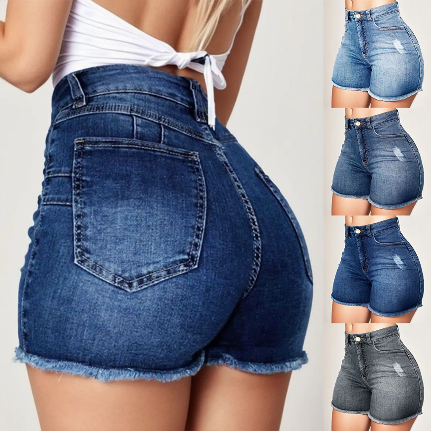 IMIEMIE 2024 Women's Summer High Waisted Mini Denim Shorts Sexy Ladies Club Party Wear Slim Bodycon Short Jeans Chic Denim Skirt Female