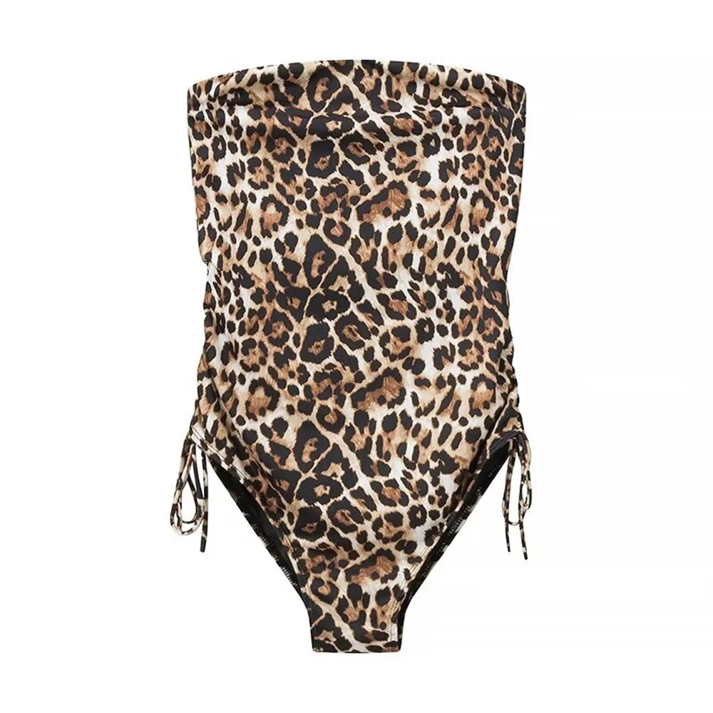 IMIEMIE 2024 Zarb Spring/Summer New Women's European and American Style Fashion niche Leopard Print jumpsuit swimsuit