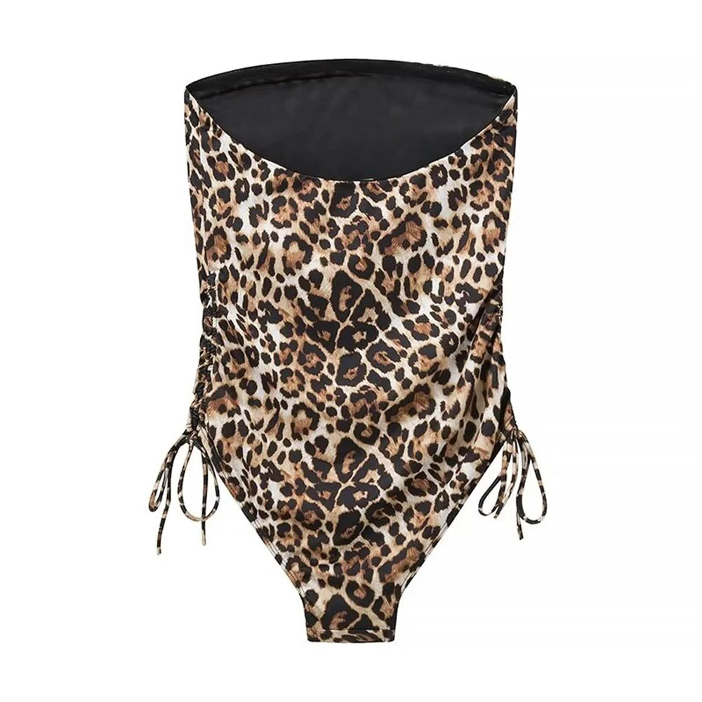 IMIEMIE 2024 Zarb Spring/Summer New Women's European and American Style Fashion niche Leopard Print jumpsuit swimsuit