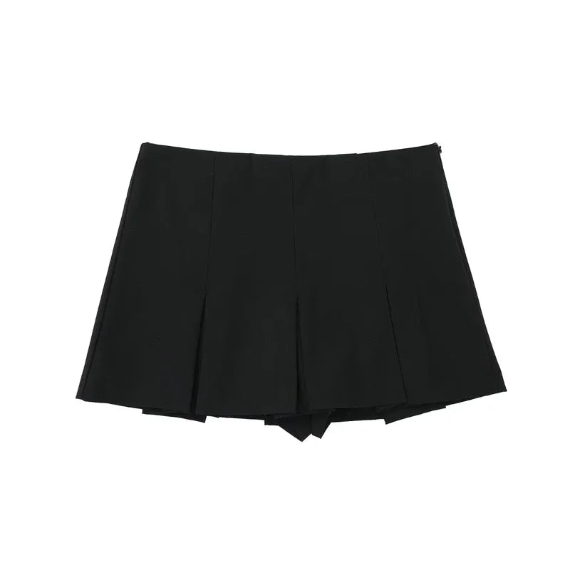 IMIEMIE ASDS Pleated Mini Skirt Pants High Waist Grey Short Skirts Women Summer Black Skirt Shorts Streetwear Casual Women's Skort