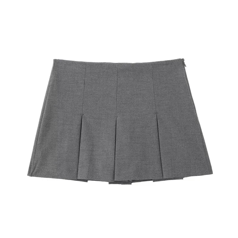 IMIEMIE ASDS Pleated Mini Skirt Pants High Waist Grey Short Skirts Women Summer Black Skirt Shorts Streetwear Casual Women's Skort