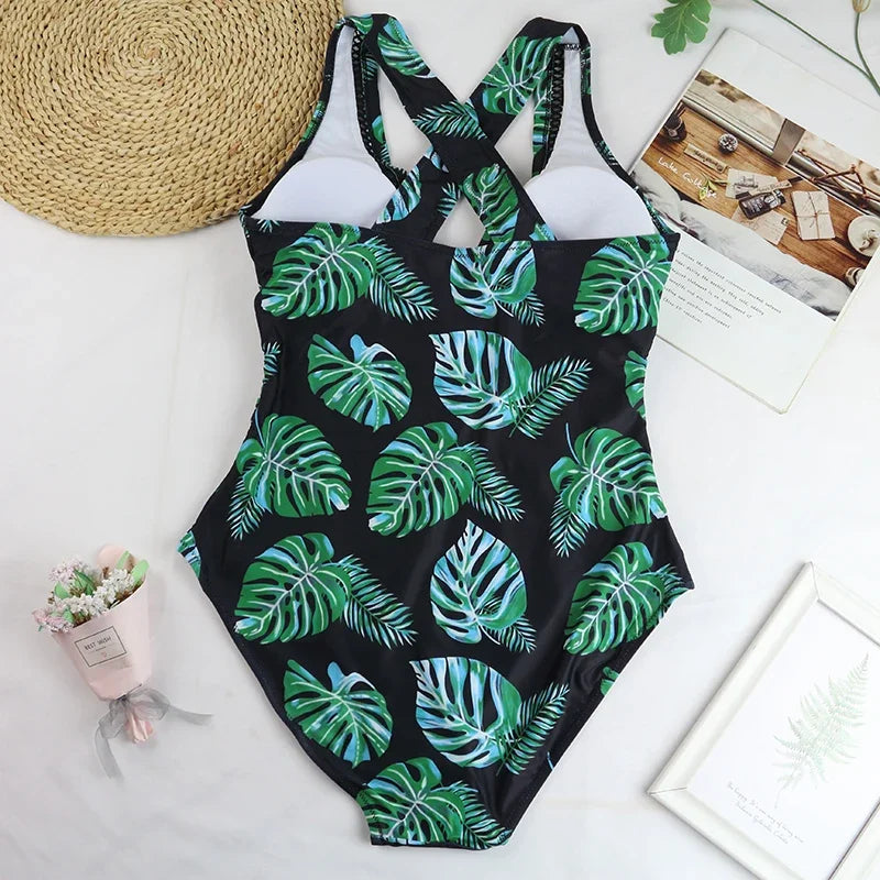 IMIEMIE Blossomora Black Mesh Deep V-neck Cross One-Piece Swimsuit For Women Sexy Backless Monokini 2024 Beach Bathing Suits Swimwear