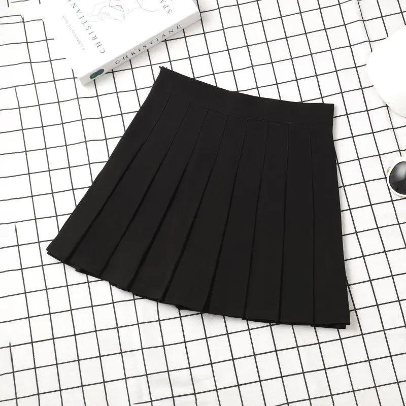 IMIEMIE Brown Skirt Ladies 2024 Summer Clothes Women's High Waist Harajuku Korean Style Black Mini Pleated Skirt For School Girl Uniform