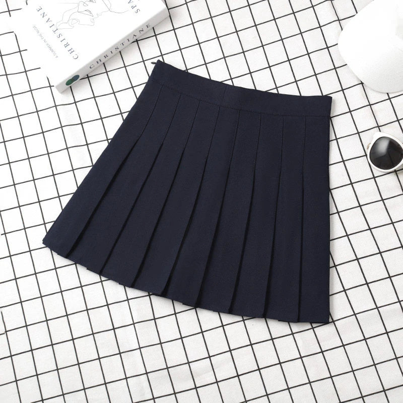 IMIEMIE Brown Skirt Ladies 2024 Summer Clothes Women's High Waist Harajuku Korean Style Black Mini Pleated Skirt For School Girl Uniform