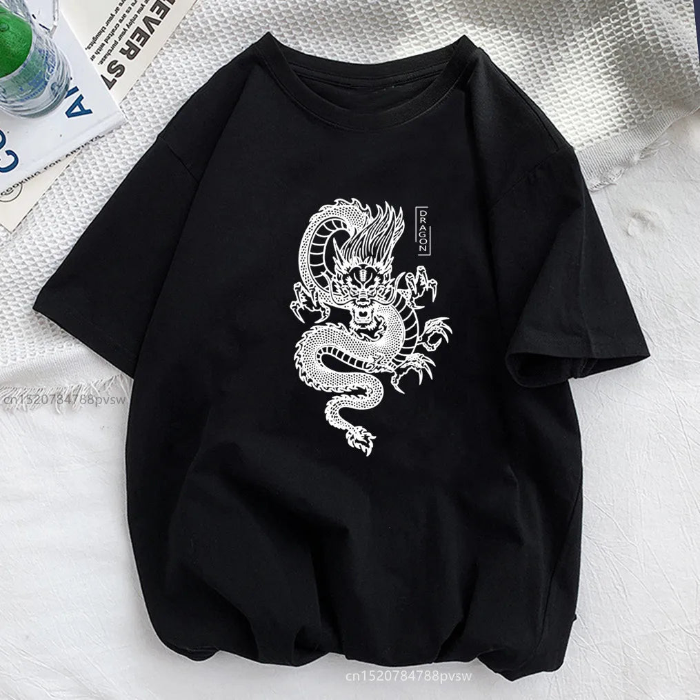 IMIEMIE Dragon Print Women Tshirt Polyester Casual Funny t shirt Gift For Lady Yong Girl Top Tee