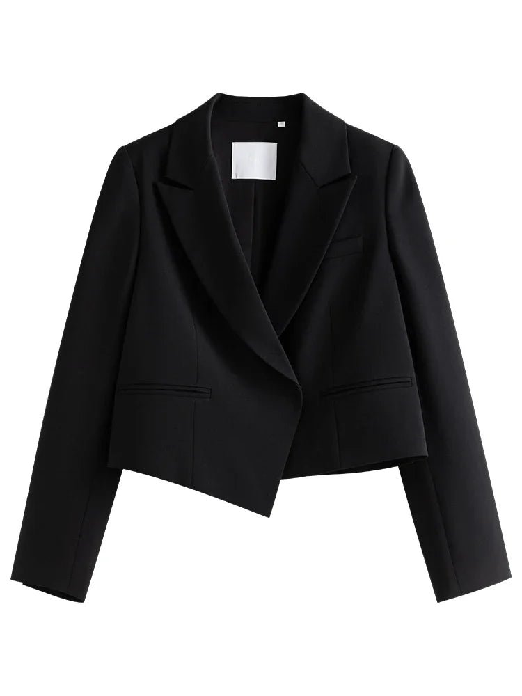 IMIEMIE FSLE Commuter All-match Suit for Women Wide-leg Pants Suit New Short Blazer Jacket High Waist Loose Pan Two-piece Set Female