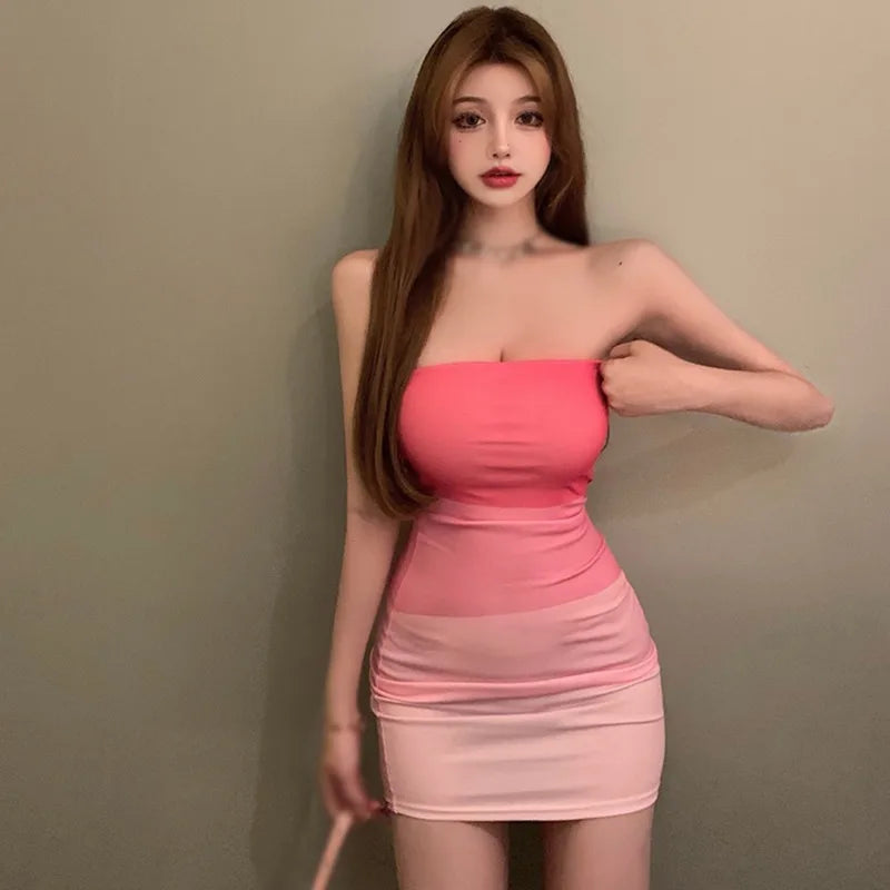 IMIEMIE French Wrapped Chest Tube Top Dress Spring And Summer New Fairy Small Waist Thin  Short Skirt dresses summer 2024 woman