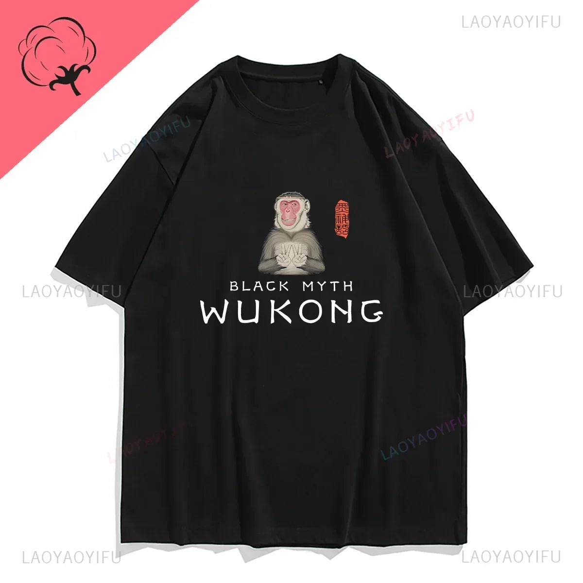 IMIEMIE Funny T Shirt Game Black Myth Wukong Monkey Humor Print Tops Men Clothing Women Shirt Unisex Graphic Cotton Tee Ropa Hombre