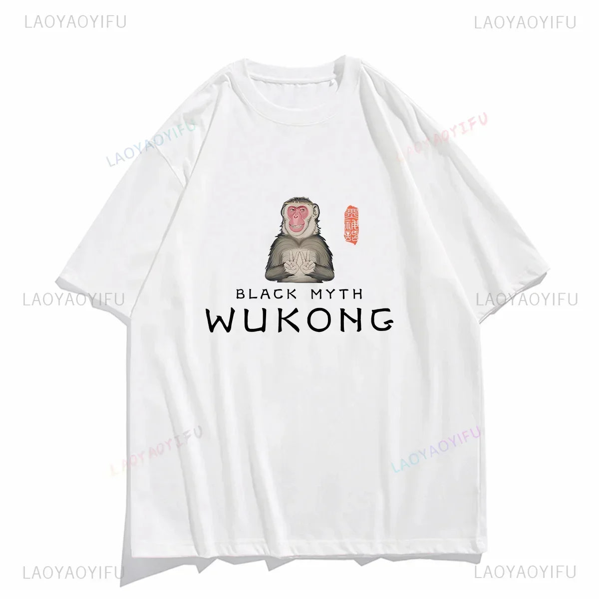 IMIEMIE Funny T Shirt Game Black Myth Wukong Monkey Humor Print Tops Men Clothing Women Shirt Unisex Graphic Cotton Tee Ropa Hombre