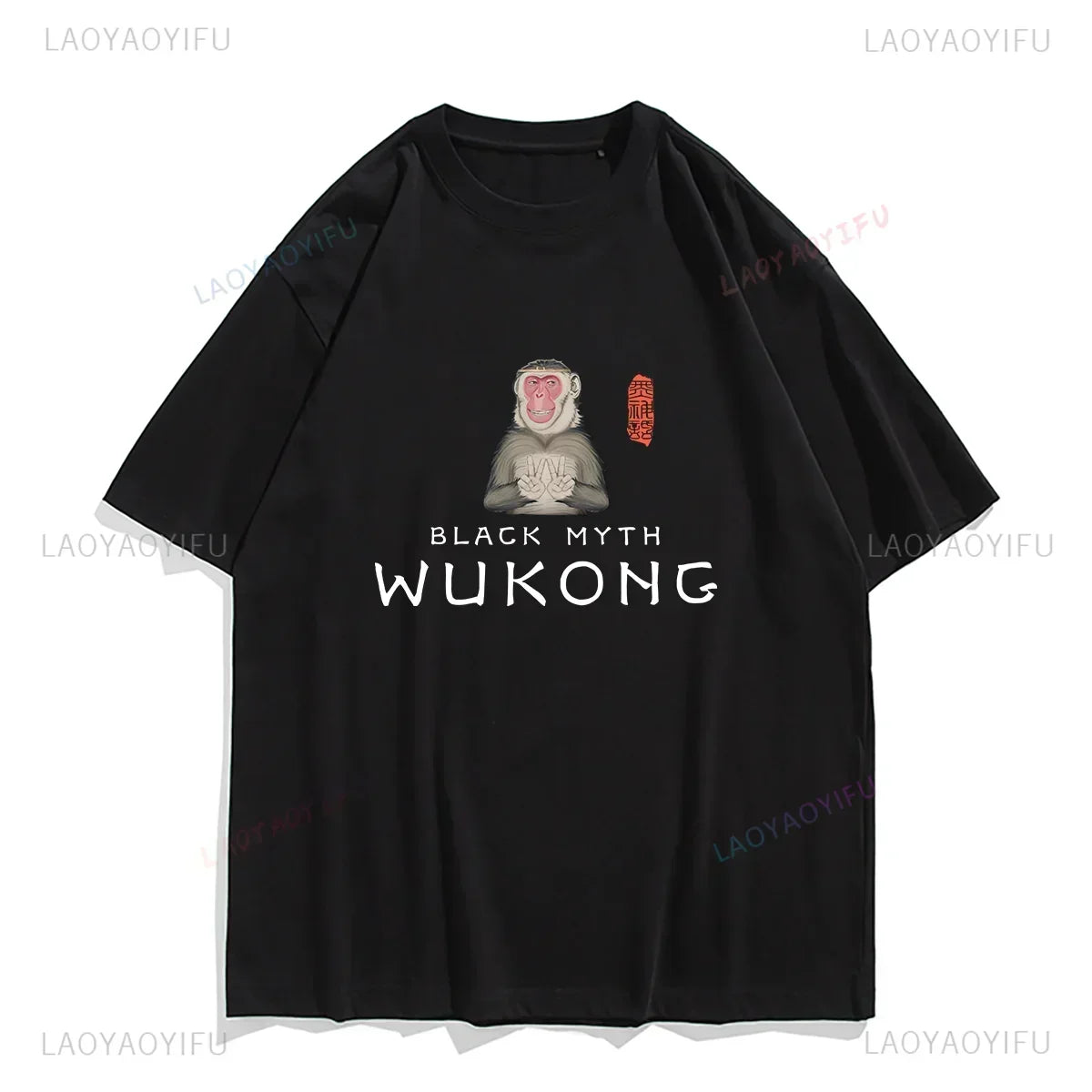 IMIEMIE Funny T Shirt Game Black Myth Wukong Monkey Humor Print Tops Men Clothing Women Shirt Unisex Graphic Cotton Tee Ropa Hombre