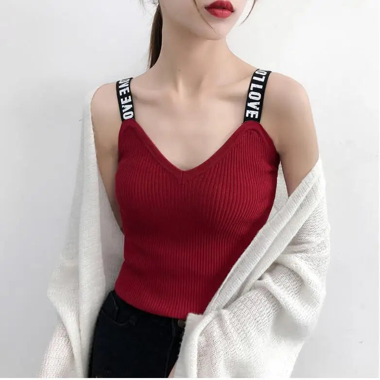 IMIEMIE Gorset Camisoles for Women Woman Crop Knit Bow Top Cropped Debardeur Femme Chest Binder Women Tank Corto Dropshipping