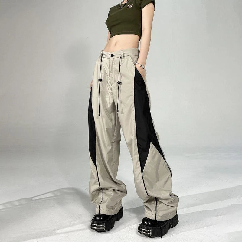 IMIEMIE HOUZHOU Casual Baggy Sports Pants for Women Oversized Hip Hop Joggers Harajuku Streetwear BF Female Sweatpants Wide Leg Trousers