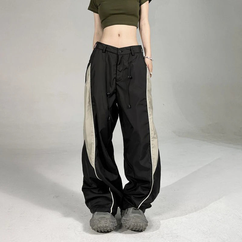 IMIEMIE HOUZHOU Casual Baggy Sports Pants for Women Oversized Hip Hop Joggers Harajuku Streetwear BF Female Sweatpants Wide Leg Trousers