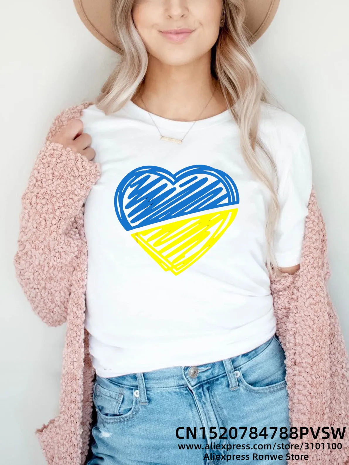 IMIEMIE Heartbeat Blue Yellow Women Print T-shirt Girl Y2K Short Sleeve Tee Tops Lady 90S Sweetshirts Female Harajuku Clothing