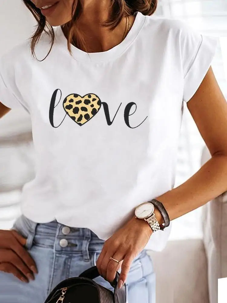 IMIEMIE Love Style Trend Cute 90s Short Sleeve Print T Shirt Clothing Tee Women Graphic T-shirt Summer Clothes Fashion Female Top