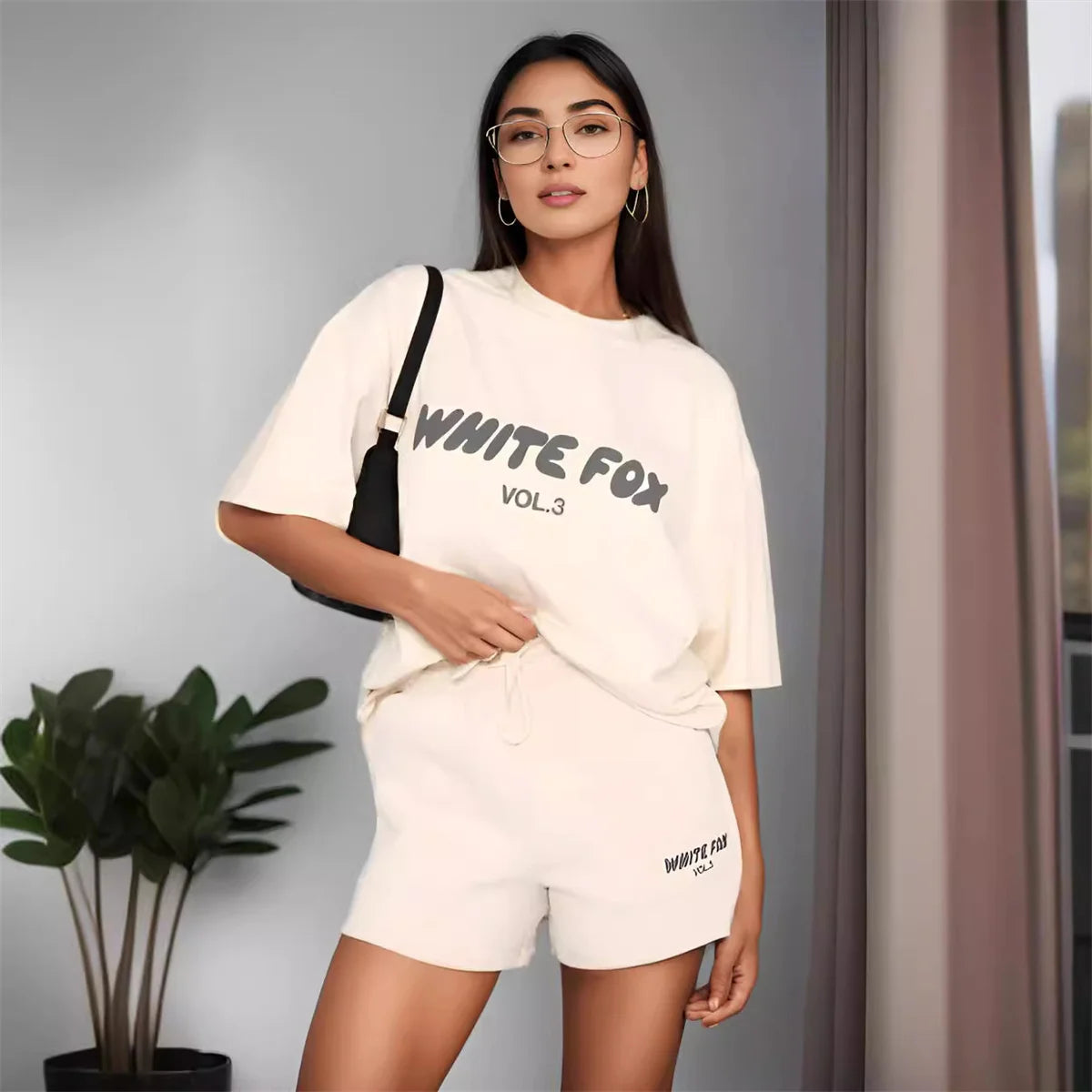 IMIEMIE New Summer Hoodie Women's 2 Piece Set With Fashionable Sporty Logos, Short Sleeved Letter Printed Pullover Shorts Tracksuit Sets