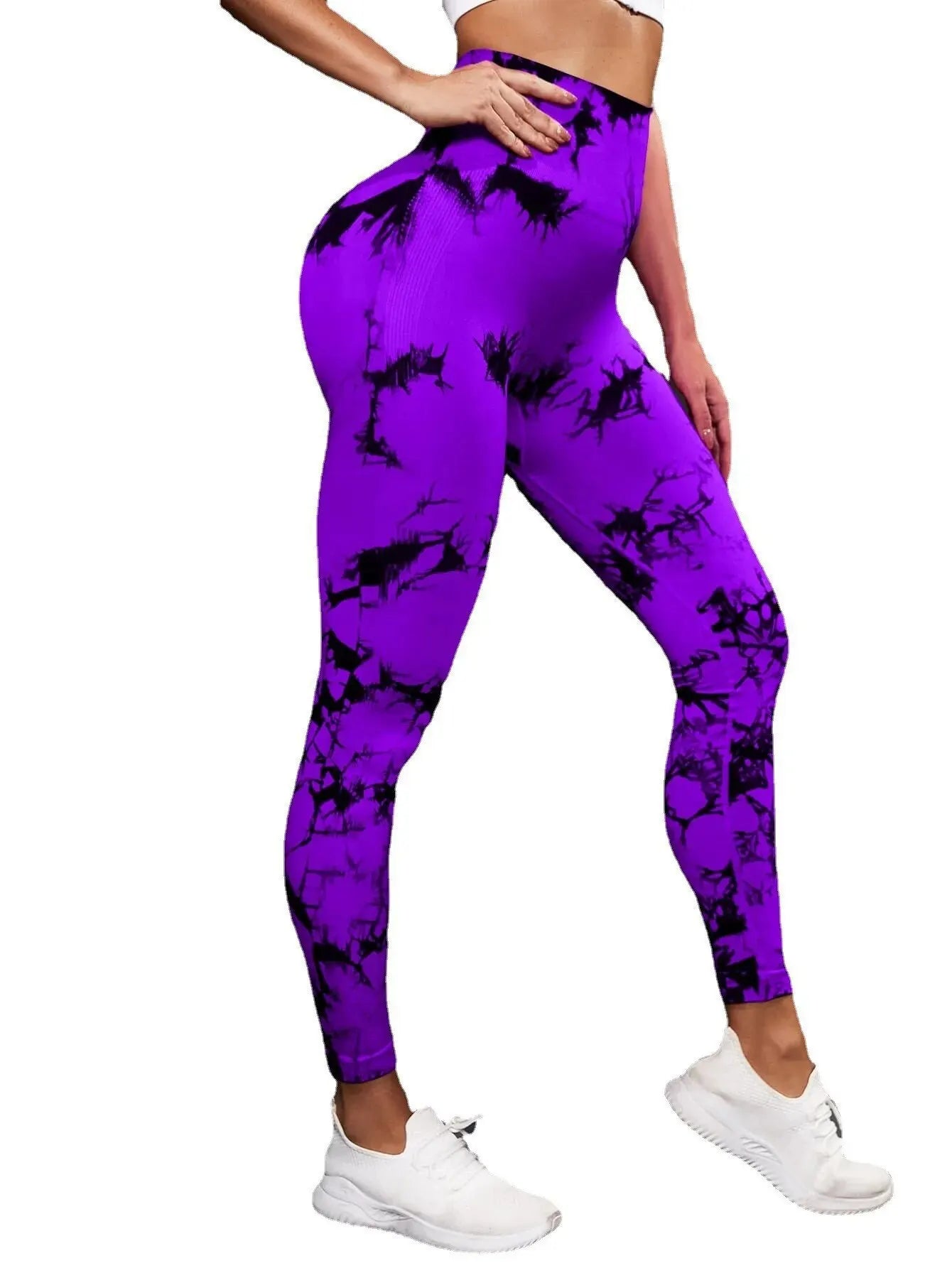 IMIEMIE New Tie Dye Yoga Pants Sport Leggings Women Seamless High Waist Push Up Woman Tights Fitness Workout Leggins Gym Clothing