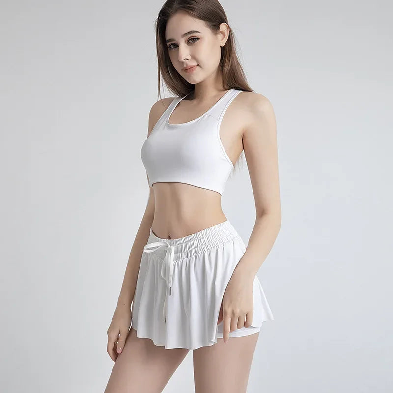 IMIEMIE New Women Shorts Skirts High Waist Breathable Sweat Shorts Summer Security Pants Woman Sports Skirts Gym Yoga Shorts Sportswear