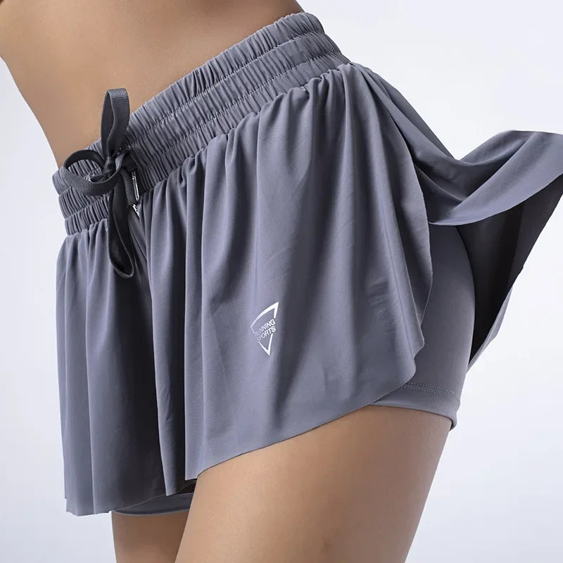 IMIEMIE New Women Shorts Skirts High Waist Breathable Sweat Shorts Summer Security Pants Woman Sports Skirts Gym Yoga Shorts Sportswear