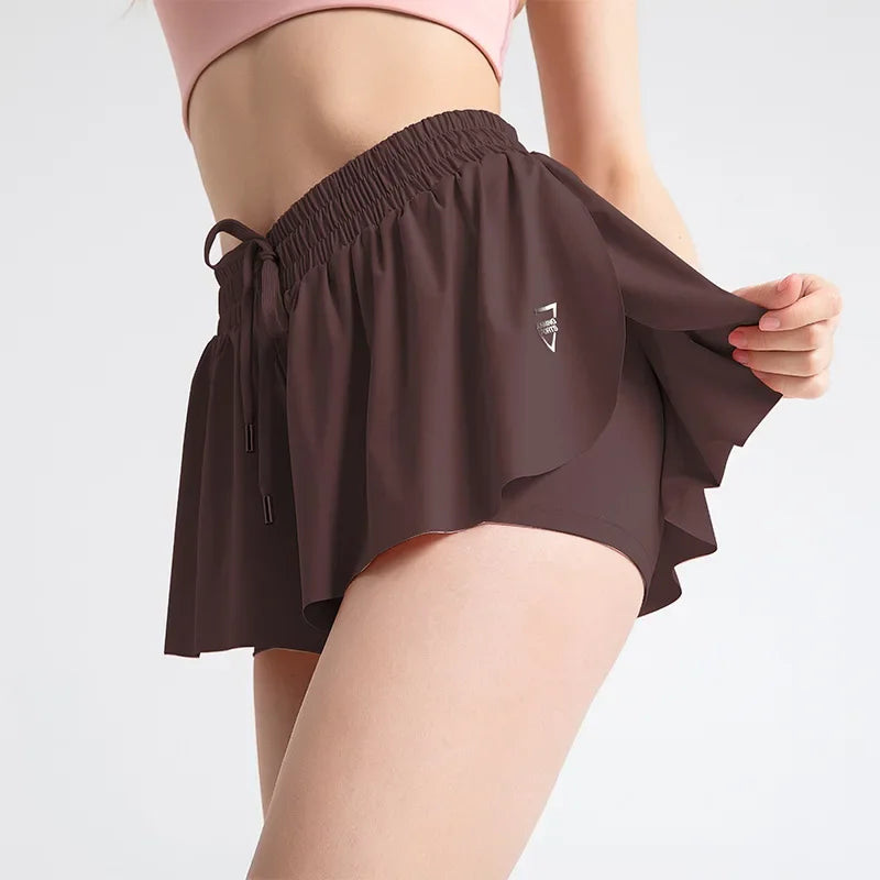 IMIEMIE New Women Shorts Skirts High Waist Breathable Sweat Shorts Summer Security Pants Woman Sports Skirts Gym Yoga Shorts Sportswear