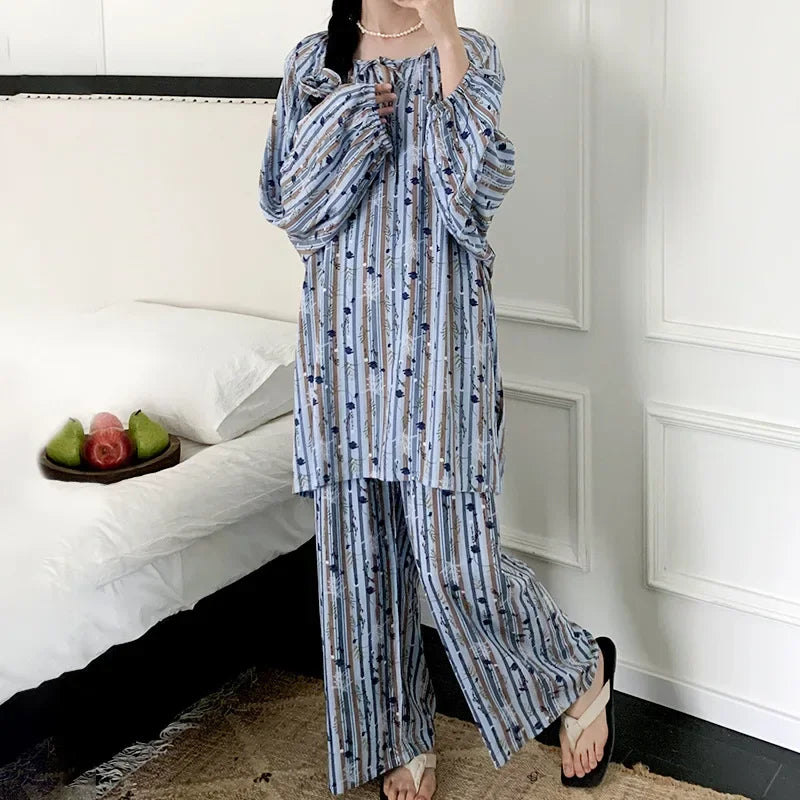 IMIEMIE Pajamas Women's Clothing Suits Spring Thin Home Soft Cozy Simple Relaxed Casual Skinny Temperament Warm Freshness Fashionable