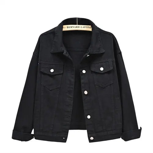 IMIEMIE Pure Color Women's Denim Jacket Single-breasted Lapel Coat Fashion Casual Tops Green Black Red Blue Outerwear Female Overcoat