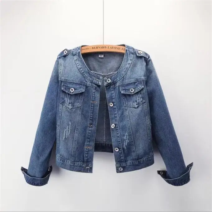 IMIEMIE Pure Color Women's Denim Jacket Single-breasted Lapel Coat Fashion Casual Tops Green Black Red Blue Outerwear Female Overcoat