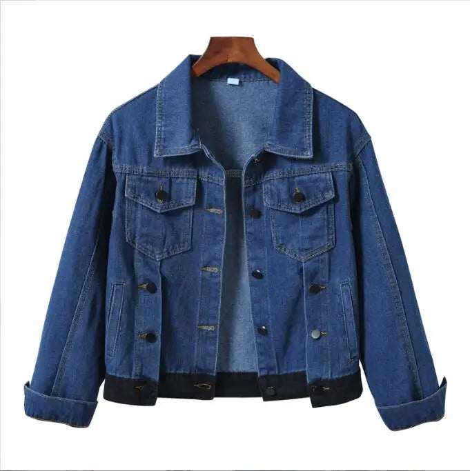 IMIEMIE Pure Color Women's Denim Jacket Single-breasted Lapel Coat Fashion Casual Tops Green Black Red Blue Outerwear Female Overcoat