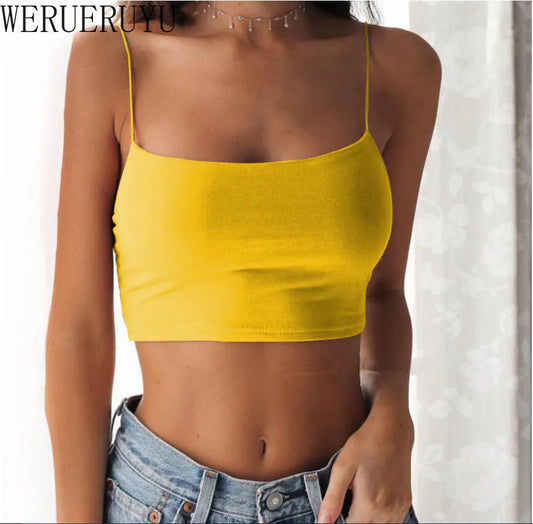 IMIEMIE Sexy Sleeveless Vest Corset Crop Top Women Aesthetic Clothing Summer Y2k Streetwear White Black Yellow Red Tank Top for Womens