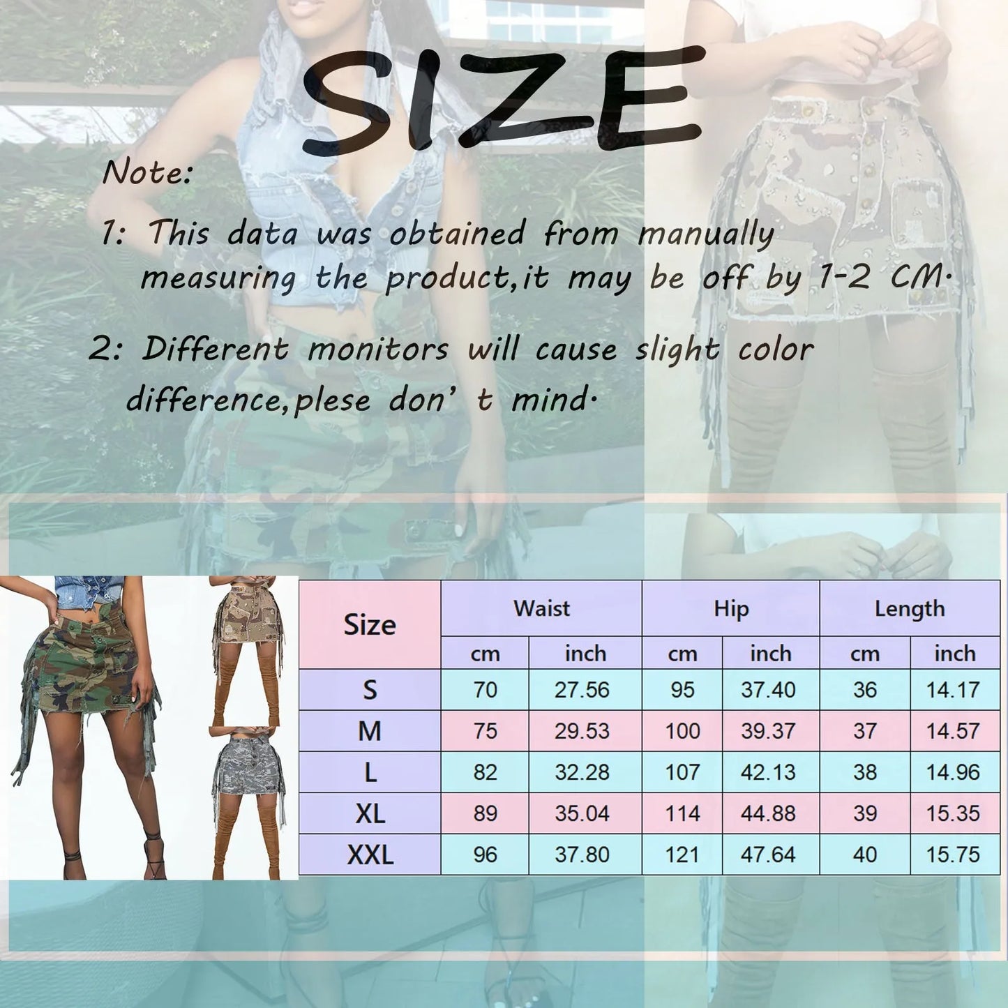 IMIEMIE Skirts for Women Fashion High Waist Wrap Hip Camouflage Jean Skirt Ladies Side Lace Up A-Line Casual Comfty Breath Skirt