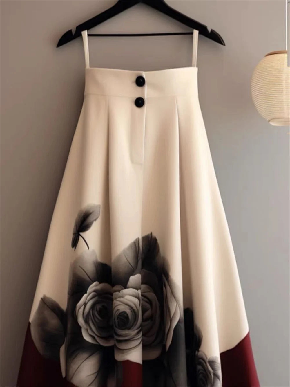 IMIEMIE Spring and Summer Plus Size Spring and Autumn National Style Long Skirt Pleated Beautiful Skirt A-line skirt  Skirts for Women