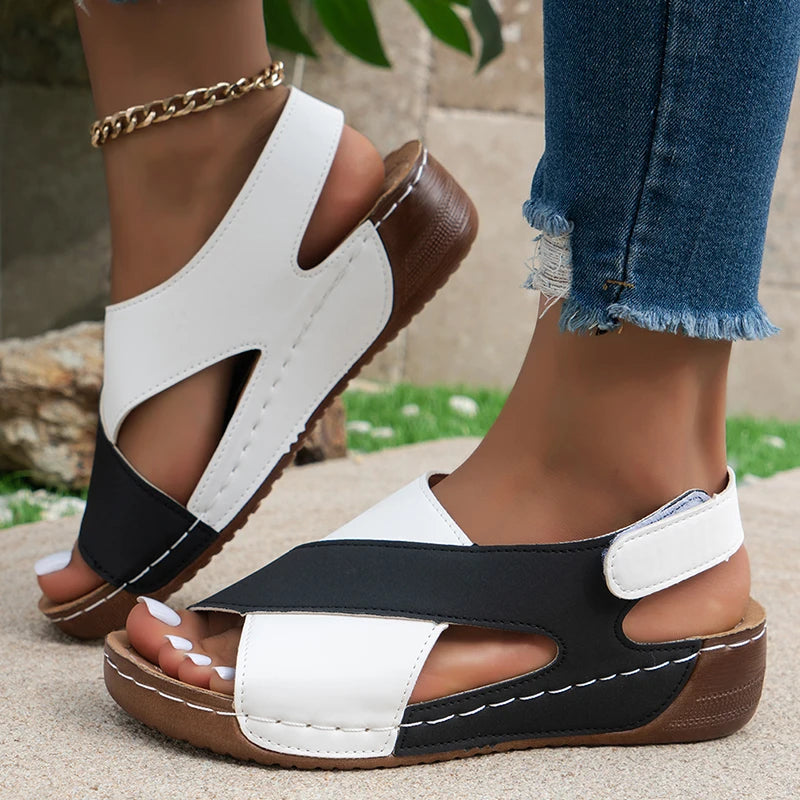 IMIEMIE Summer Women Shoes Sandals Retro Sandals Ladies Party Women Shoe Wedge Sandals Woman Breathable Female Sandal Women Footwear