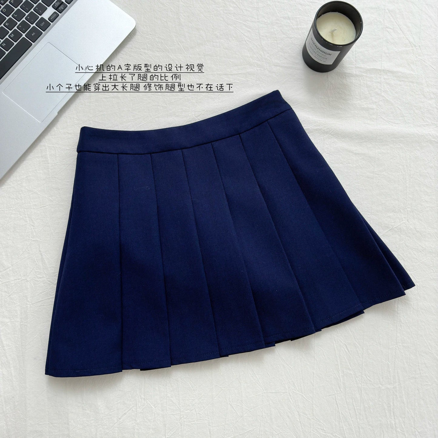 IMIEMIE Sweet Hot Girl College Style Suit Women's Summer Short-sleeved Shirt Pleated Mini Skirt Two-piece Set Fashion Female Clothes