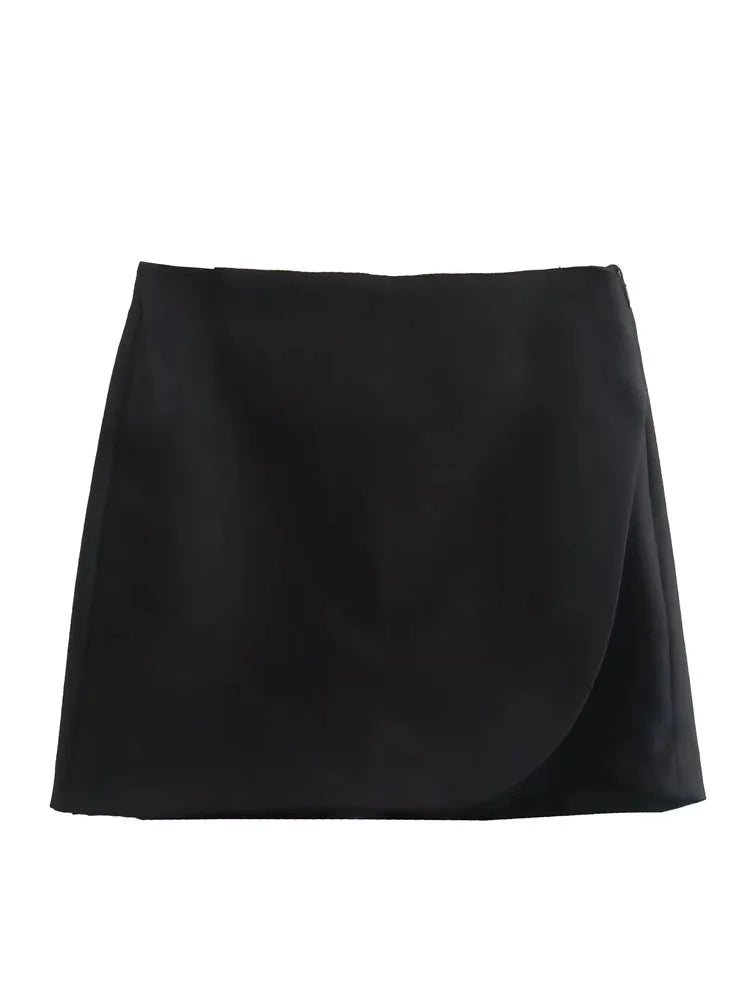 IMIEMIE TRAF Black Pink Sex Mini Skirt Shorts Woman High waist Shorts Women's Summer Shorts Autumn Fashion Wrap Shorts skirt