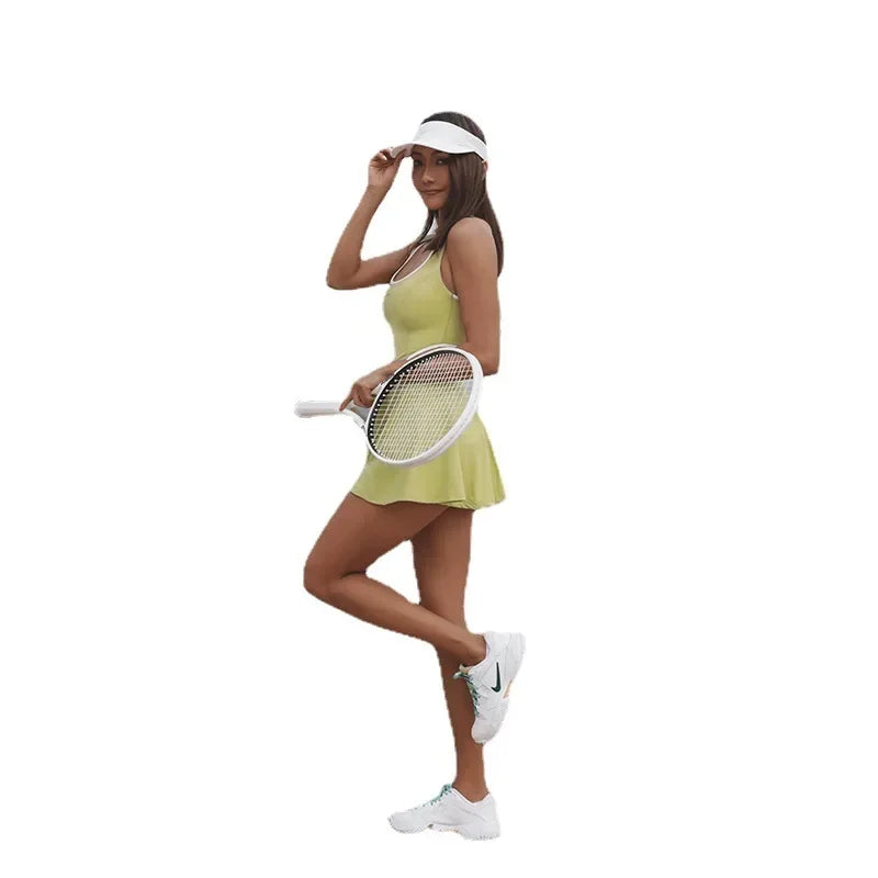 IMIEMIE The New Tennis Dress Women Tennis Suit All-in-one Yoga Suit Women Outdoor Sports Fitness Running Clothes Fashion Training Suits