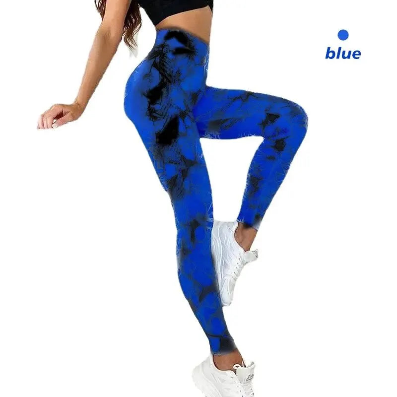 IMIEMIE Tie Dye Seamless Leggings for Women High Waist Yoga Pants, Scrunch Butt Lifting Elastic Tights