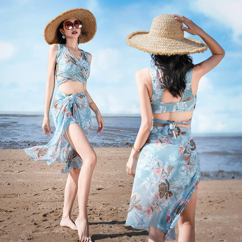 IMIEMIE Vacation seaside hot spring swimsuit women's split  three-piece set European and American high-end new swimwear