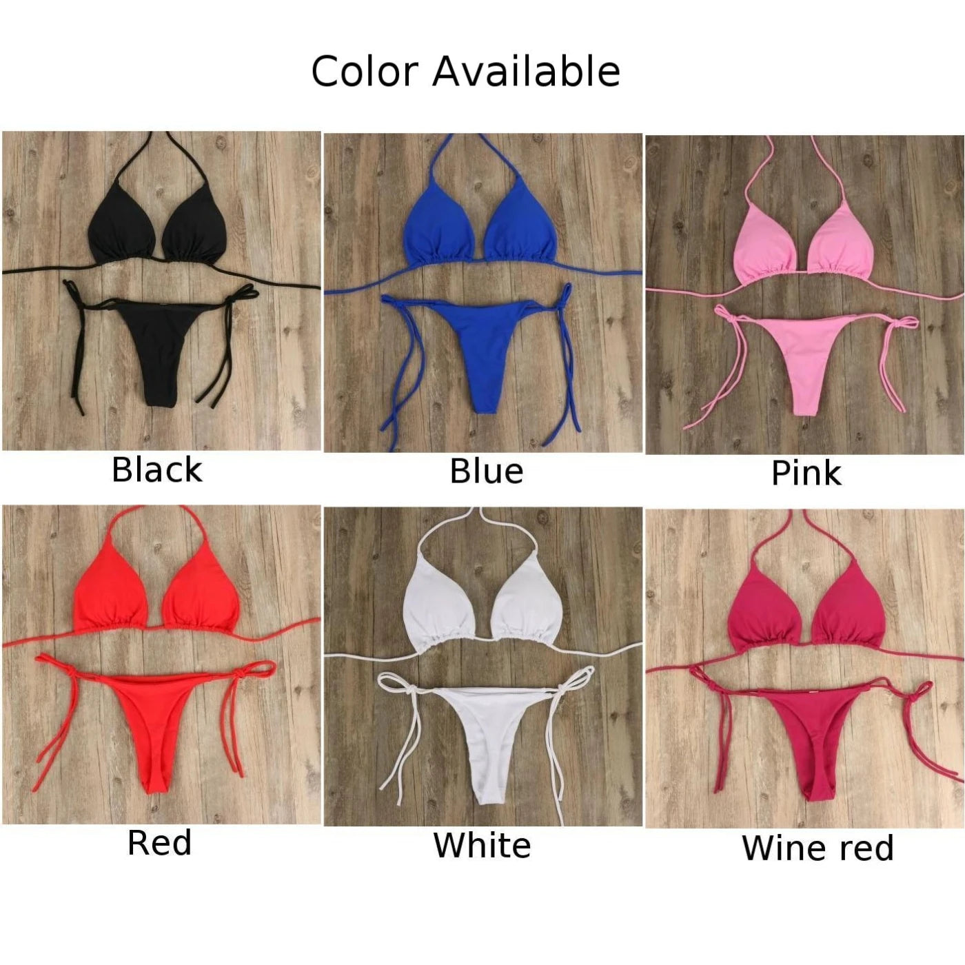 IMIEMIE Women Bikini Set Sexy Side Tie Thong Swimsuit Bandage Style Brazilian Swimwear Ultrathin Bra & Brief Sets Erotic Lingerie Set