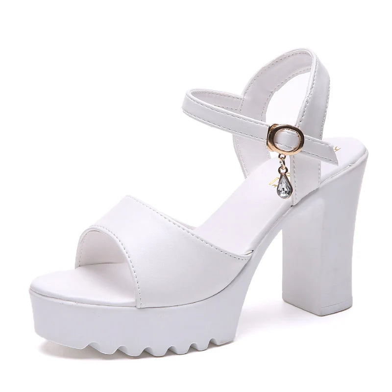 IMIEMIE Women Fish Mouth Platform High Heels Wedges Buckle Slope Sandals Women Shoes Woman Platform High Heels Sandals High Heels