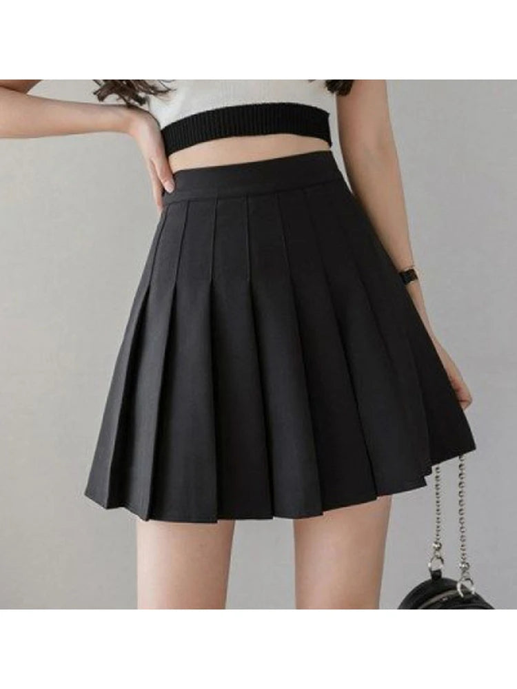 IMIEMIE Women High Waist Sexy Spring Summer Korean Shorts Mini Skirt School Pleated Skirt