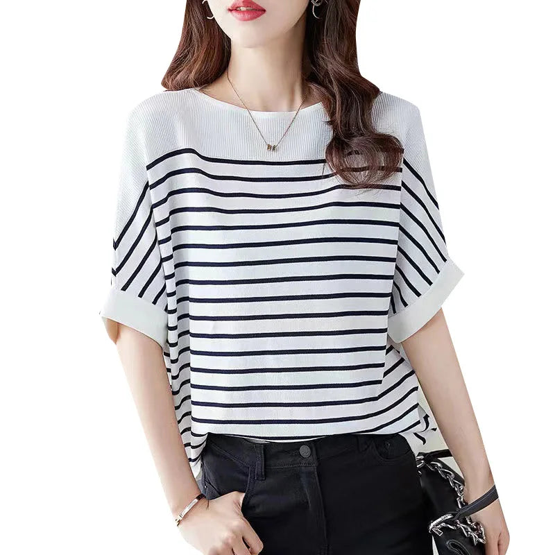 IMIEMIE Women Summer Shirt 2024 ZANZEA Elegant Half Sleeve Striped Blouse Fashion OL Work Tops Female Casual Loose Party Blusas Chemise