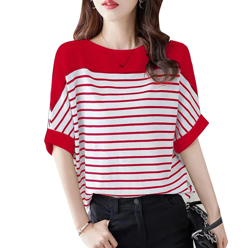 IMIEMIE Women Summer Shirt 2024 ZANZEA Elegant Half Sleeve Striped Blouse Fashion OL Work Tops Female Casual Loose Party Blusas Chemise