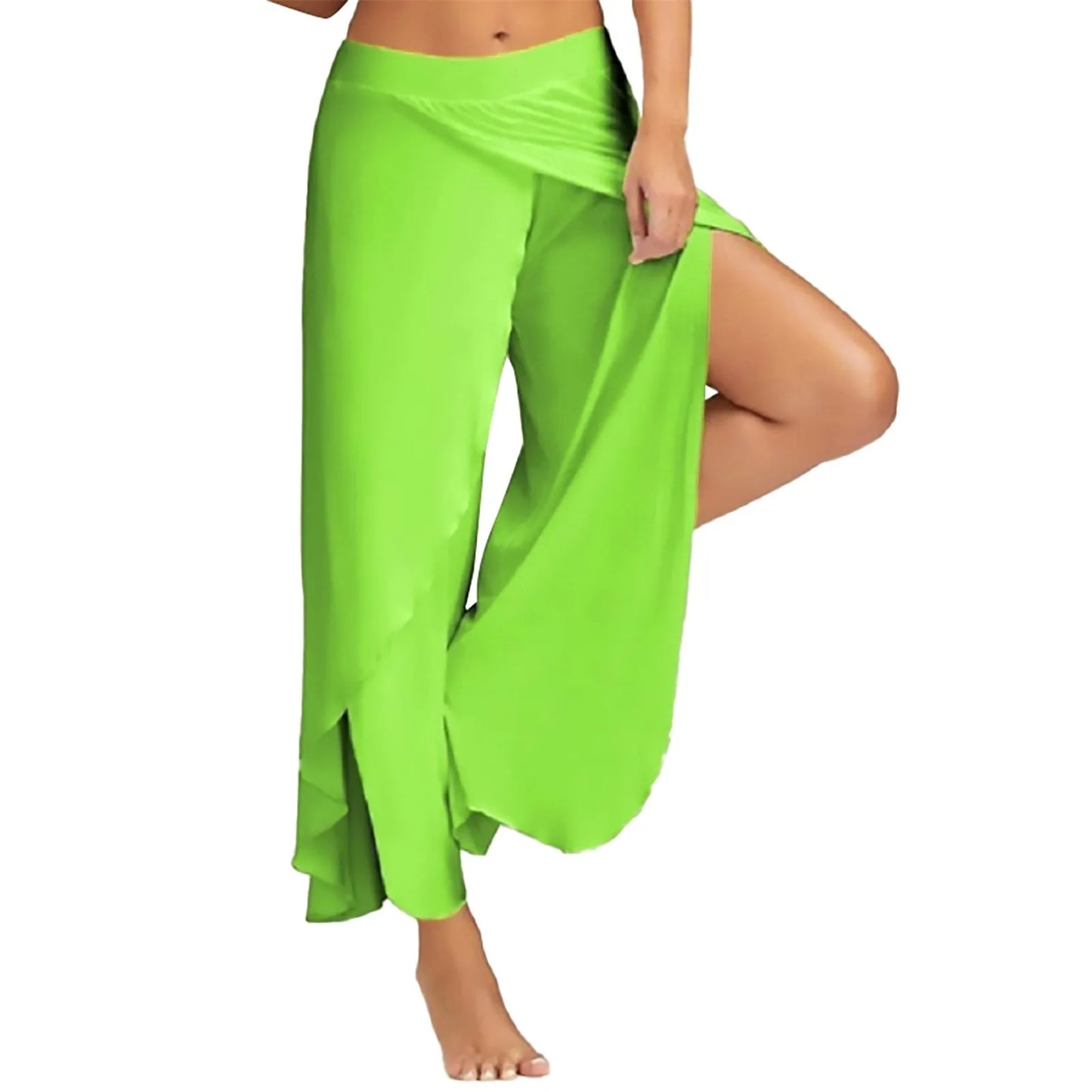 IMIEMIE Women Wide Leg Pants Loose Fitness Yoga Split Trousers Mandala Open Leg Pants Comfort Gypsy Hippie Aladdin Harem Pants