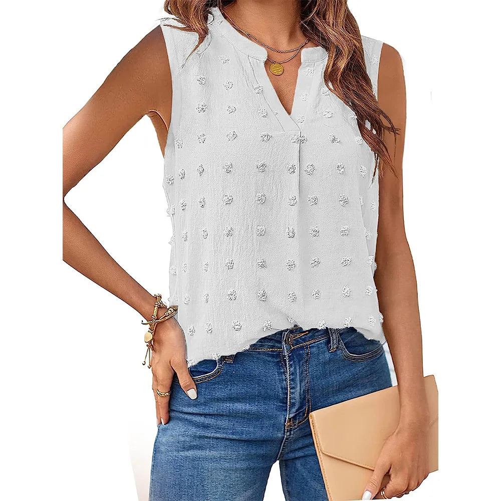 IMIEMIE Womens Tops Summer Tank Top for Women Sleeveless Shirts 2024 Spring Corset V Neck Dressy Casual Tshirts