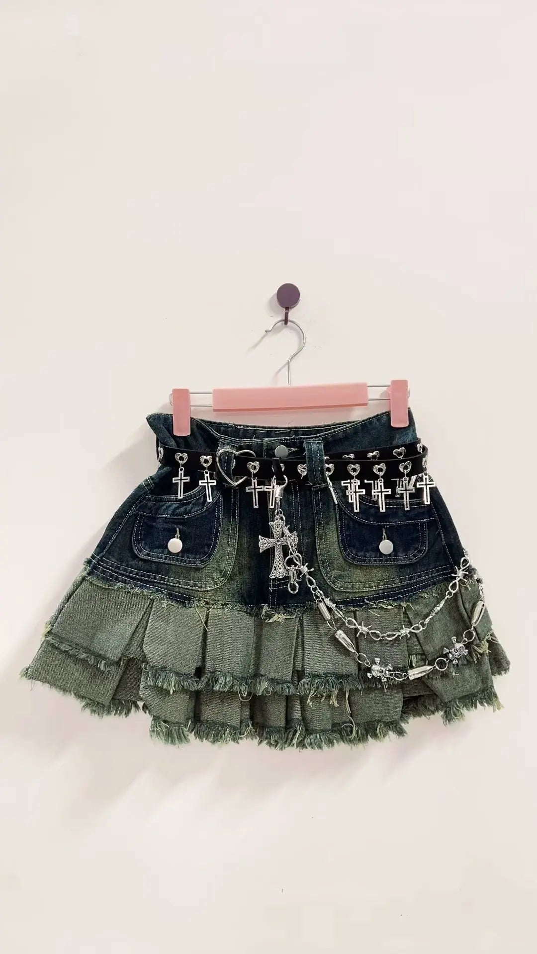 IMIEMIE harajuku fashion Cross Short Skirt  aesthetic  Short skirt y2k  Short skirt Gothic  Short skirt Punk Short skirt   y2k fashion