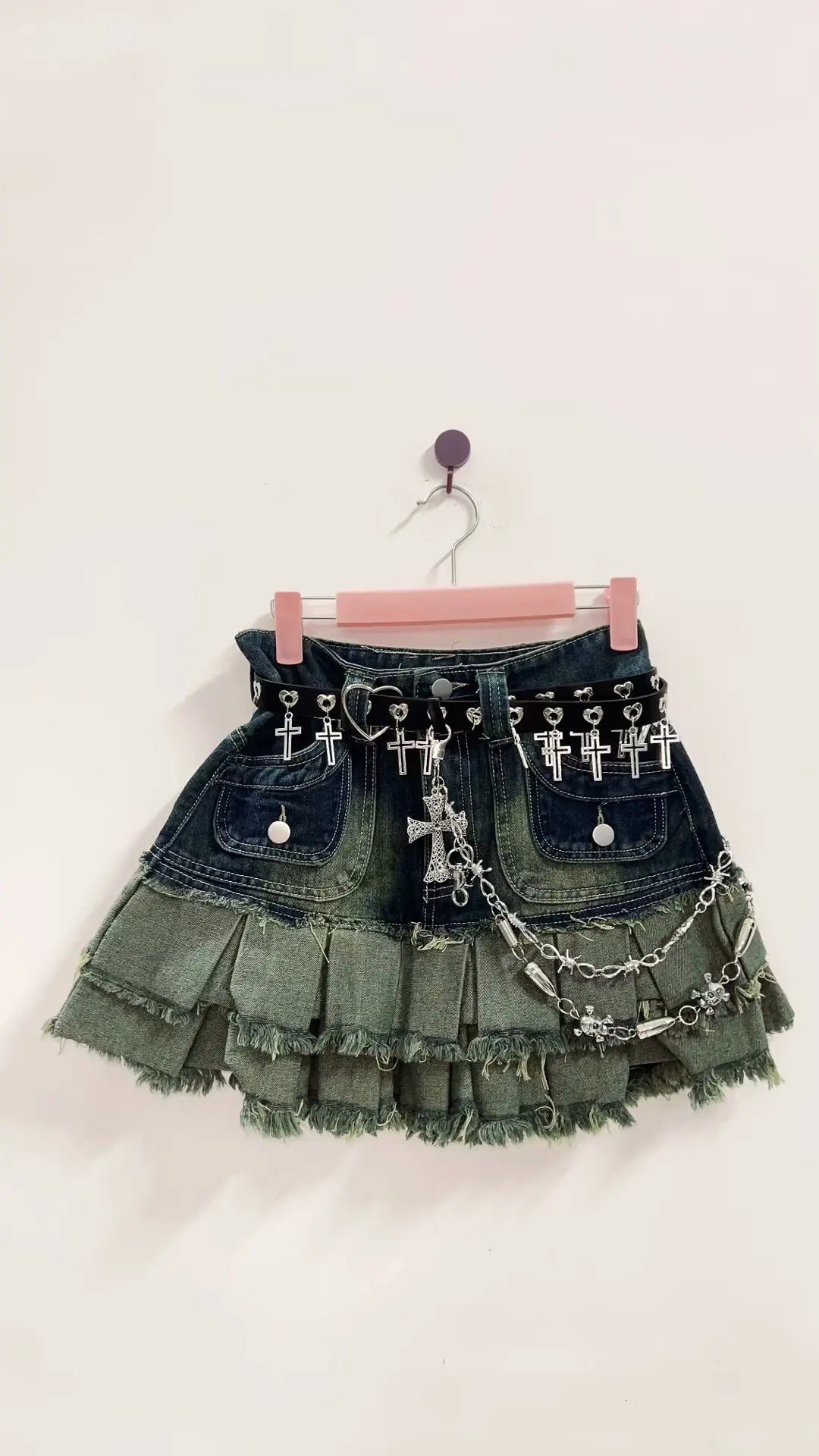 IMIEMIE harajuku fashion Cross Short Skirt  aesthetic  Short skirt y2k  Short skirt Gothic  Short skirt Punk Short skirt   y2k fashion